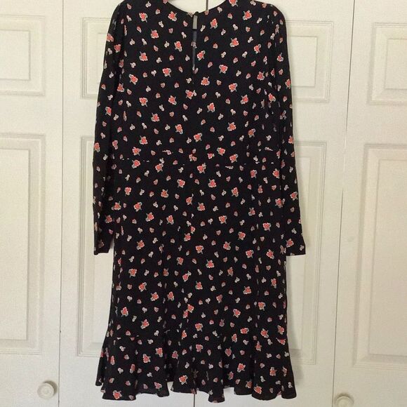 NWT BODEN Long Sleeve Flippy Mini Dress Black Floral Print - Picture 5 of 8